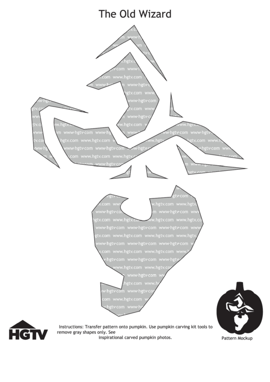 The Old Wizard Pumpkin Carving Template printable pdf download