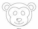 Monkey Mask Template (black And White)