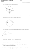 Circle Geometry Unit Test Review
