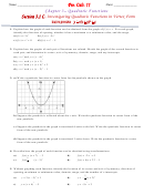 Investigating Quadratic Functions In Vertex Form