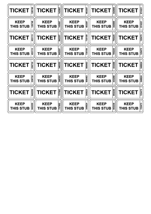 Ruffle Ticket Template With Numbers Printable pdf