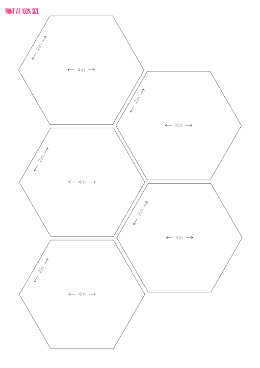 Hexagons Templates Printable pdf