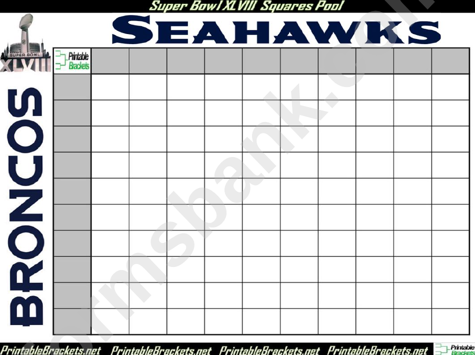 Super Bowl Squares - Broncos Vs Seahawks