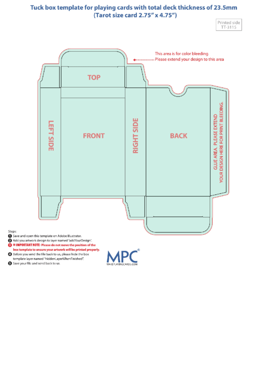 Card Box Template - 23.5mm Thickness Printable pdf