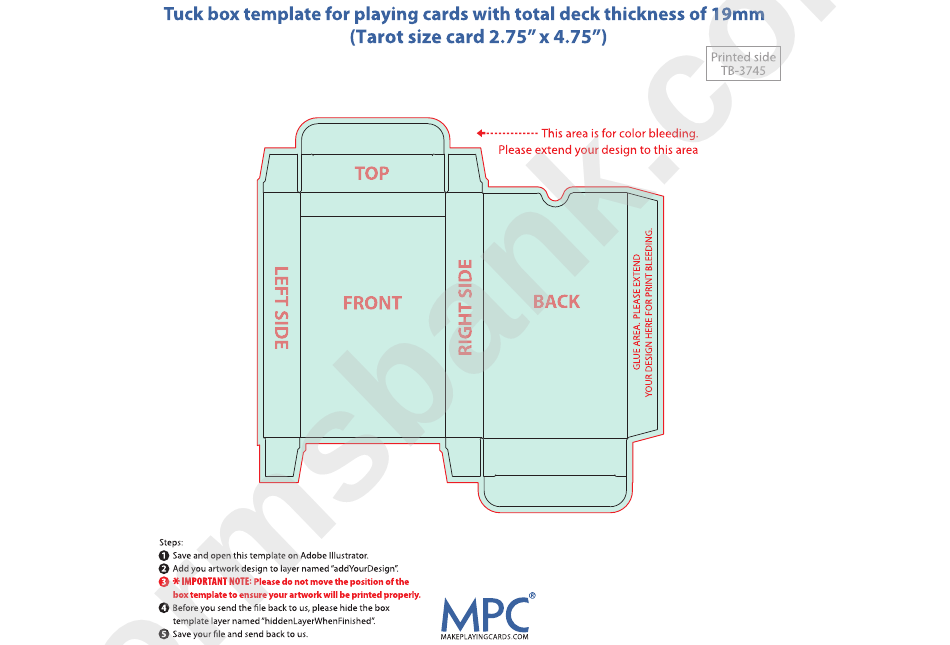 Card Box Template - 19mm Thickness