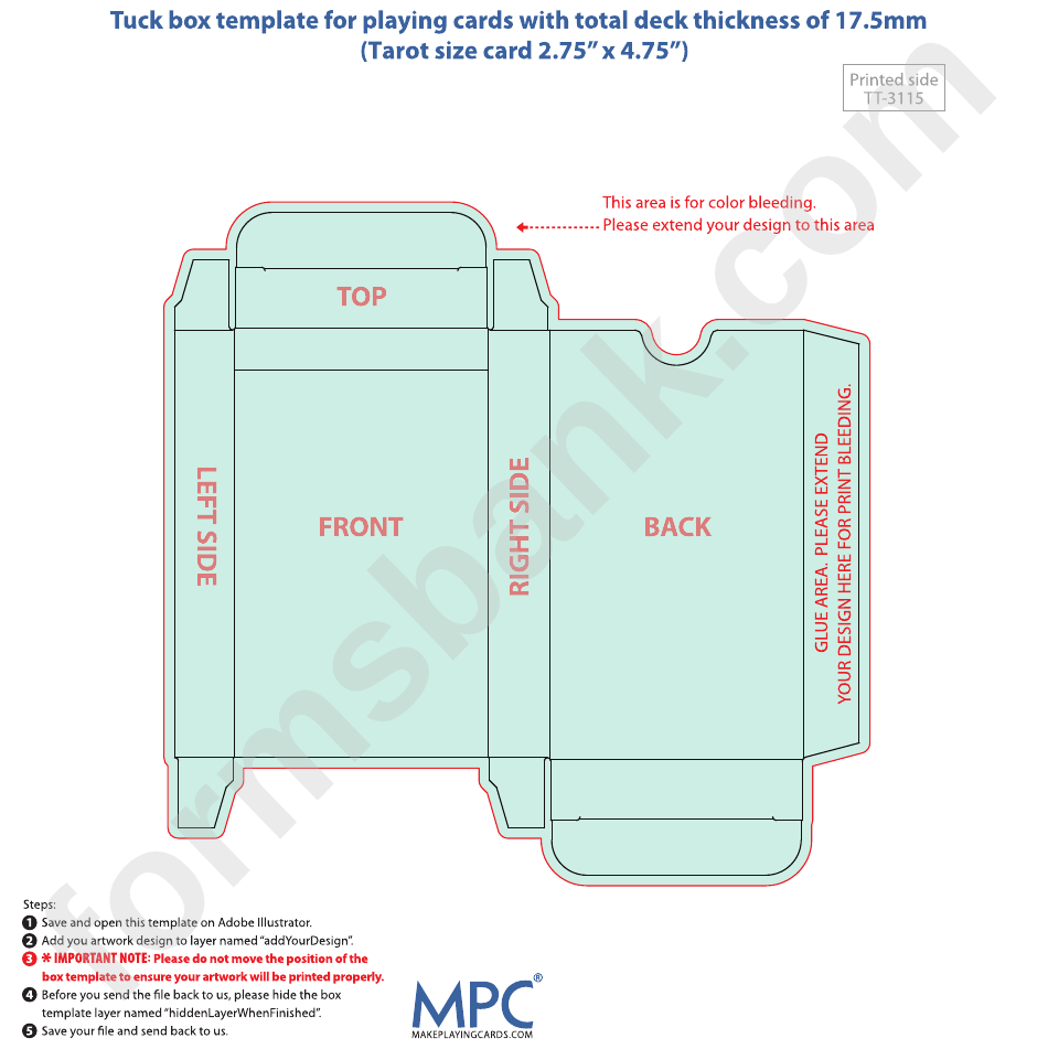 Card Box Template - 17.5mm Thickness printable pdf download