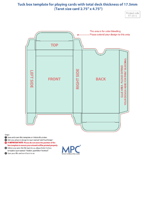 Card Box Template - 17.5mm Thickness Printable pdf
