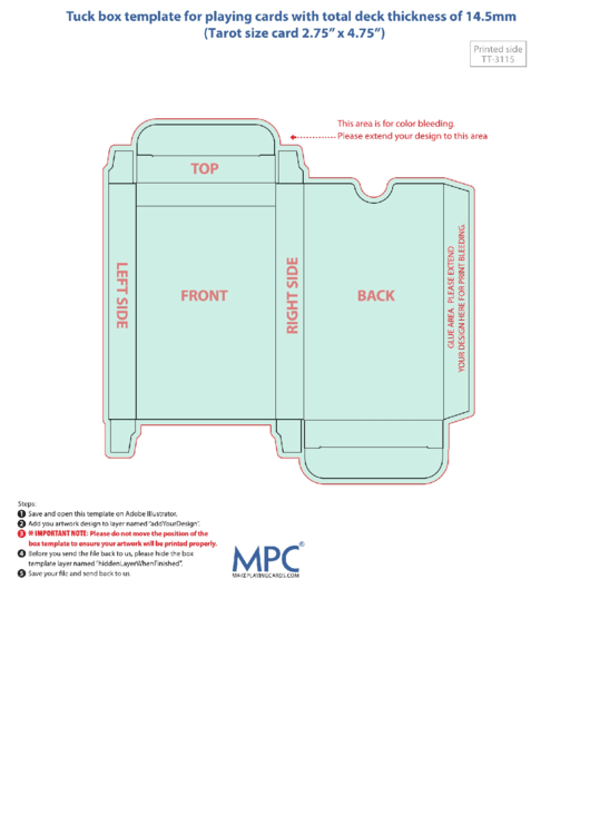 Card Box Template - 14.5mm Thickness Printable pdf