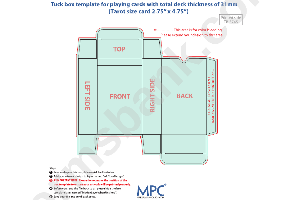 Card Box Template - 31mm Thickness