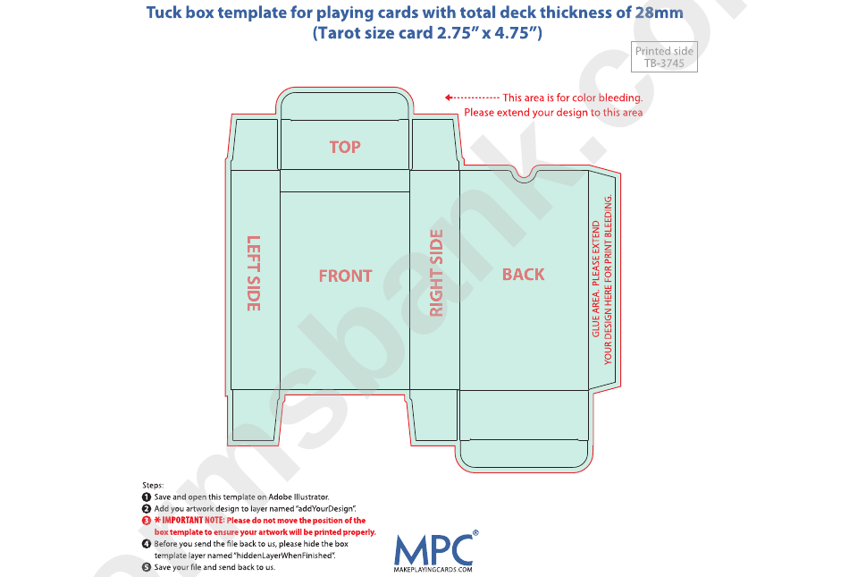 Card Box Template - 28mm Thickness