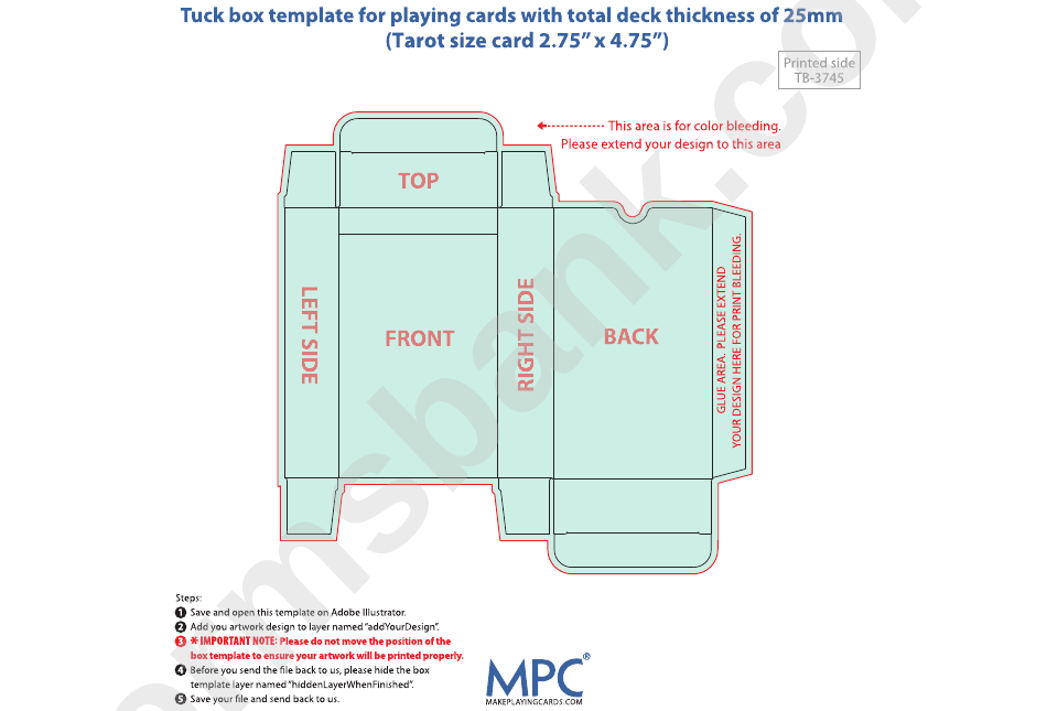 Card Box Template - 25mm Thickness