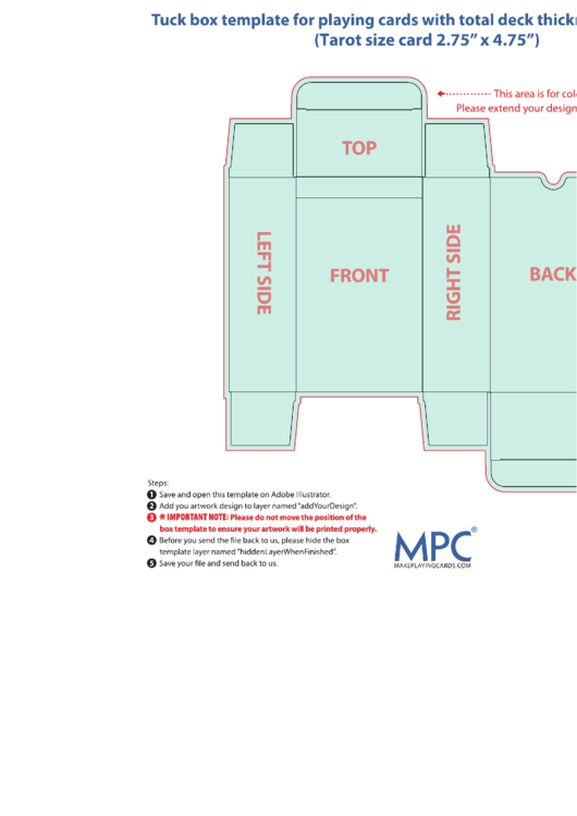 Card Box Template - 38.5mm Thickness printable pdf download