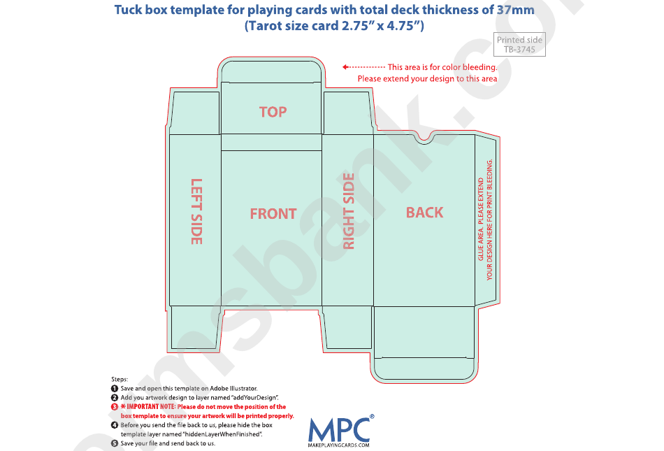 Card Box Template - 37mm Thickness