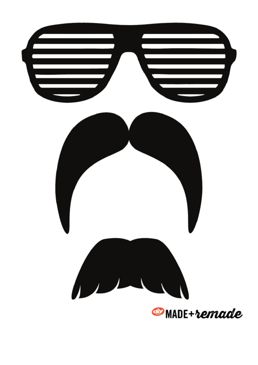 Mustache And Glasess Template Printable pdf