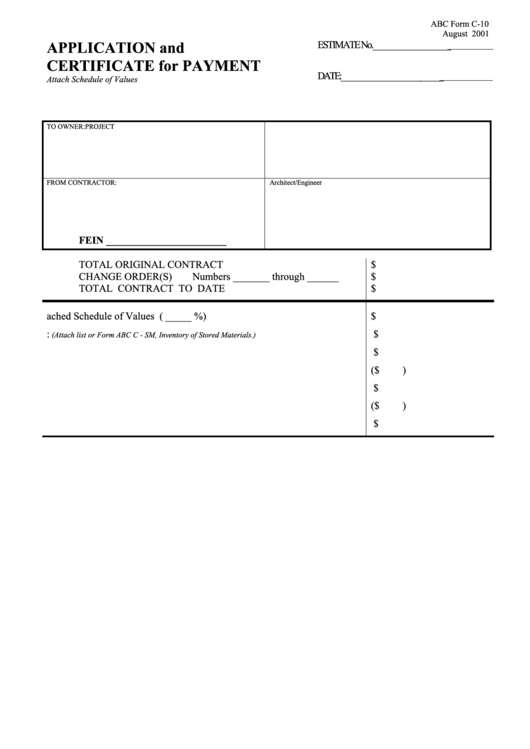 Certificate For Payment Printable pdf