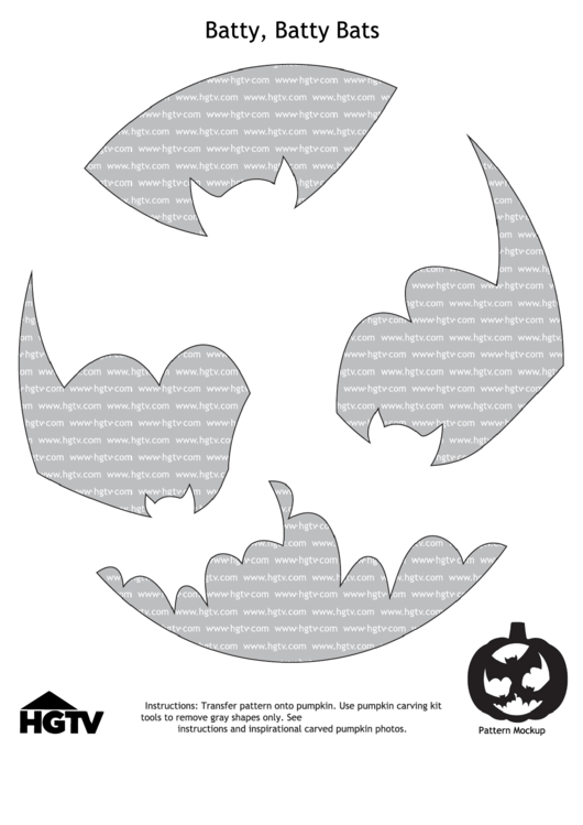 Batty,batty Bats Pumpkin Carving Template Printable pdf