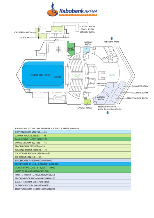 Floor Plan - Rabobank Convention Center Printable pdf