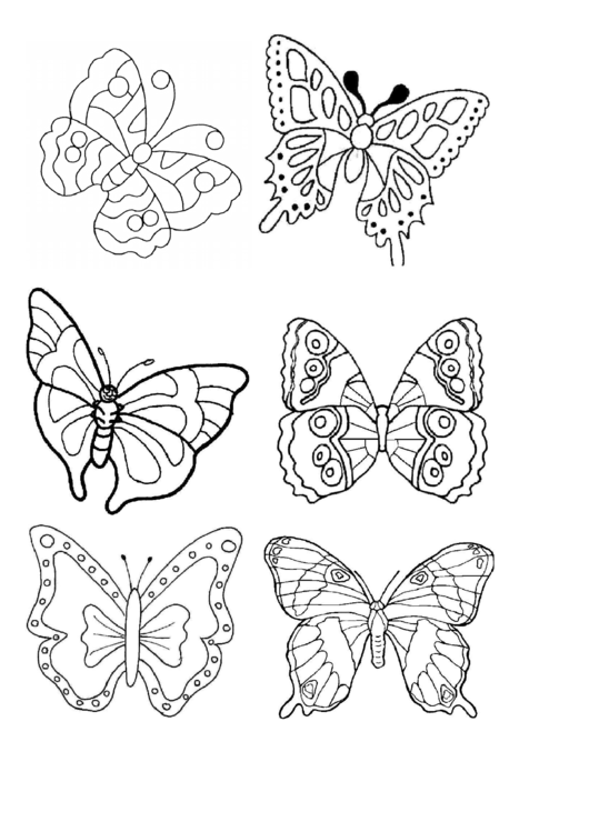 Butterfly Template With Ornaments Printable pdf