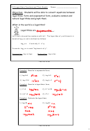 Logarithmic Functions And Their Graphs Worksheet Printable pdf