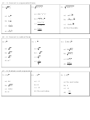 Converting To Exponential Form Worksheet
