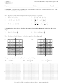 Linear Equations: Slope-intercept Form Worksheet