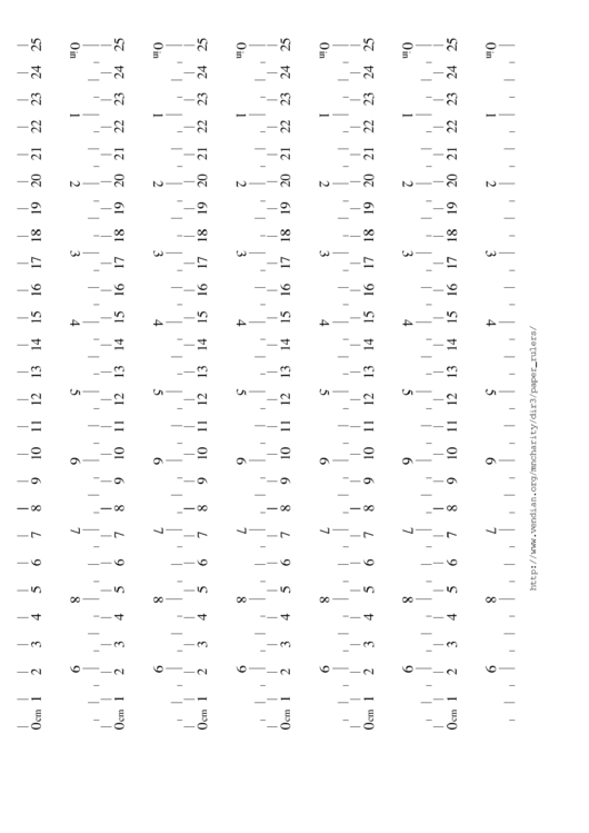25 Centimeter Ruler Template Printable pdf