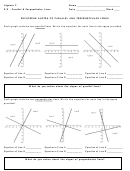 Parallel & Perpendicular Lines Worksheet