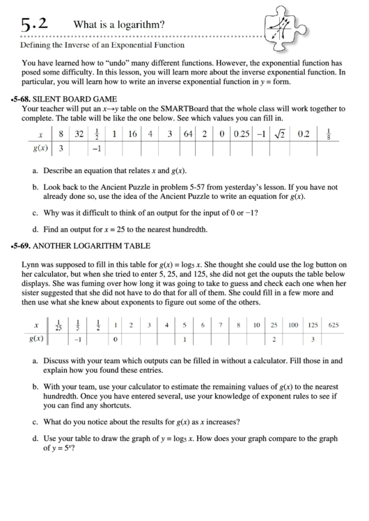 What Is A Logarithm Worksheet Printable pdf