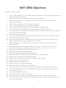 Mat 0990 Course Curriculum Template Printable pdf