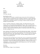 Sorority Letter Of Support Letter Template
