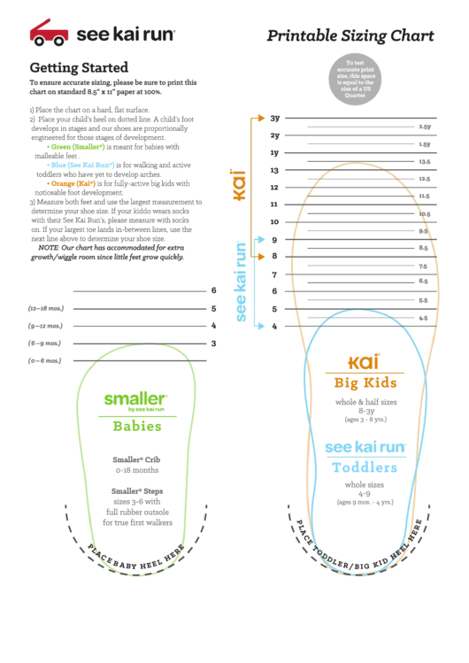 See Kai Run Shoe Sizing Chart printable pdf download