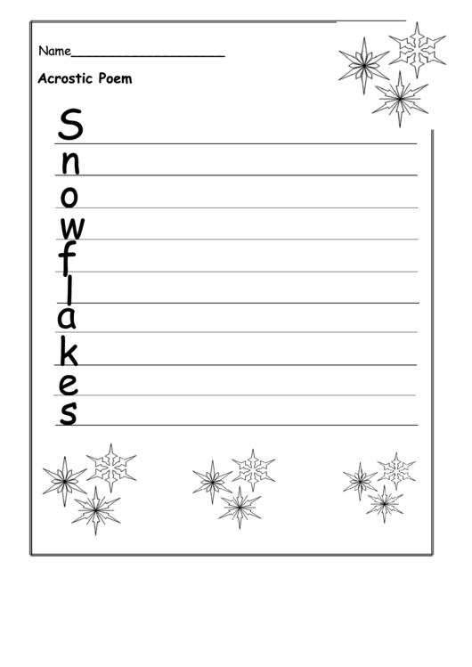 Acrostic Poem Christmas Writing Template Printable pdf