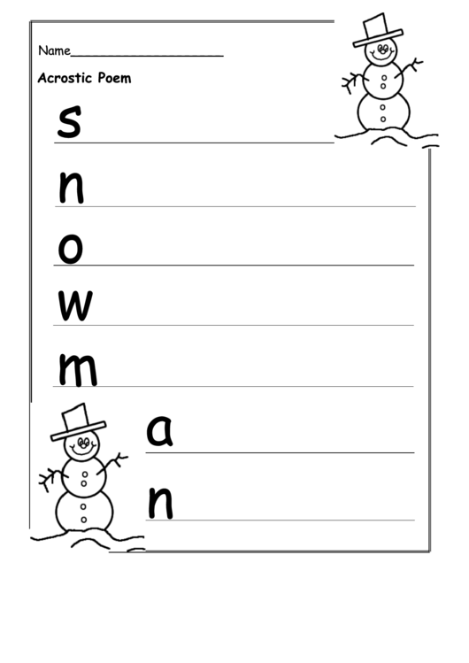 Acrostic Poem Christmas Writing Template Printable Pdf Download