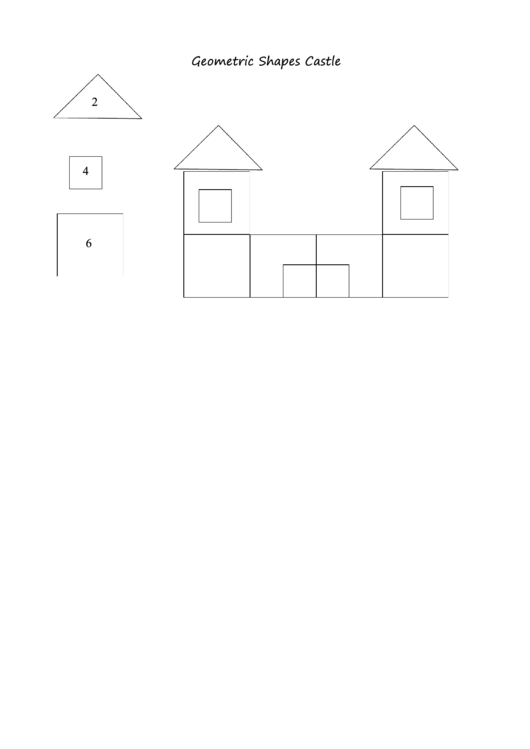 Castle Geometric Shape Templates For Preschoolers Printable pdf