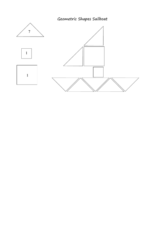 Sailboat Geometric Shape Templates For Preschoolers Printable pdf