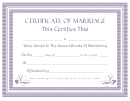 Keepsake Marriage Certificate Template