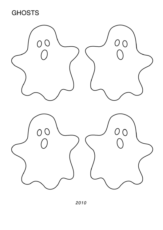 Four Small Halloween Ghost Templates Printable pdf