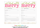 Holiday Recipe Card Template