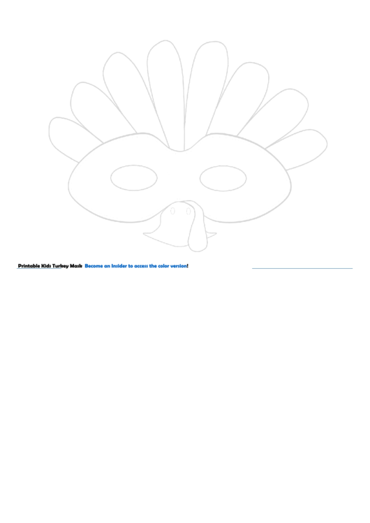 Turkey Mask Template Printable pdf