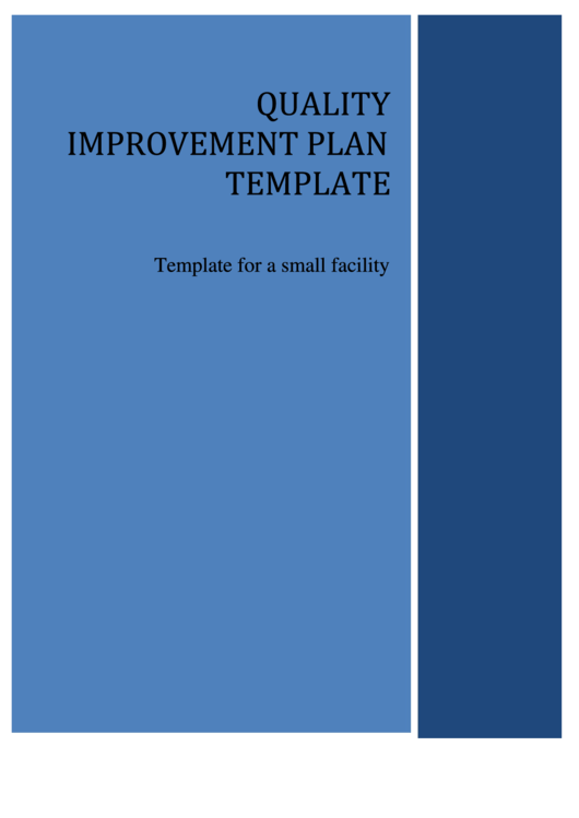 Quality Improvement Plan Template