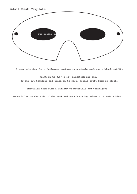 Adult Halloween Mask Template Printable pdf