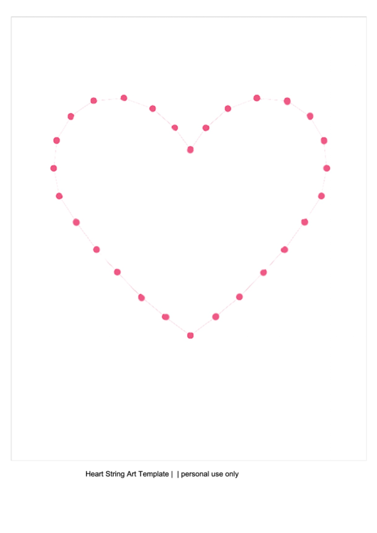 Big Heart String Art Template Printable pdf