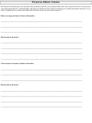 Personal Affairs Sheet