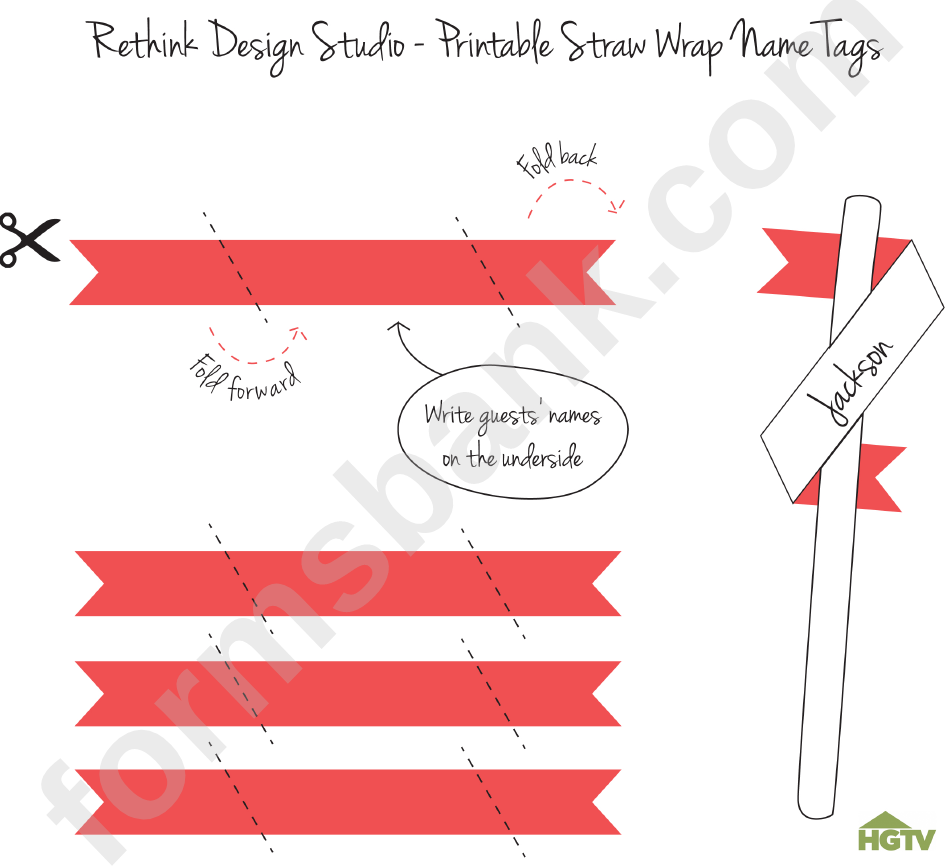 Straw Wrap Name s Template Printable Pdf Download