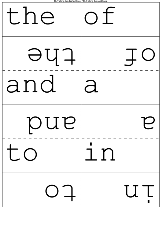 Word Flash Card Template Printable pdf