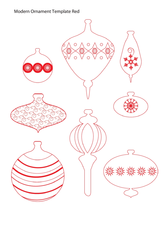 Modern Red Ornament Template Printable pdf