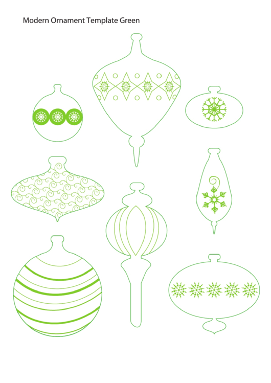 Modern Green Ornament Template Printable pdf