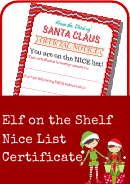Elf On The Shelf Nice List Certificate Template