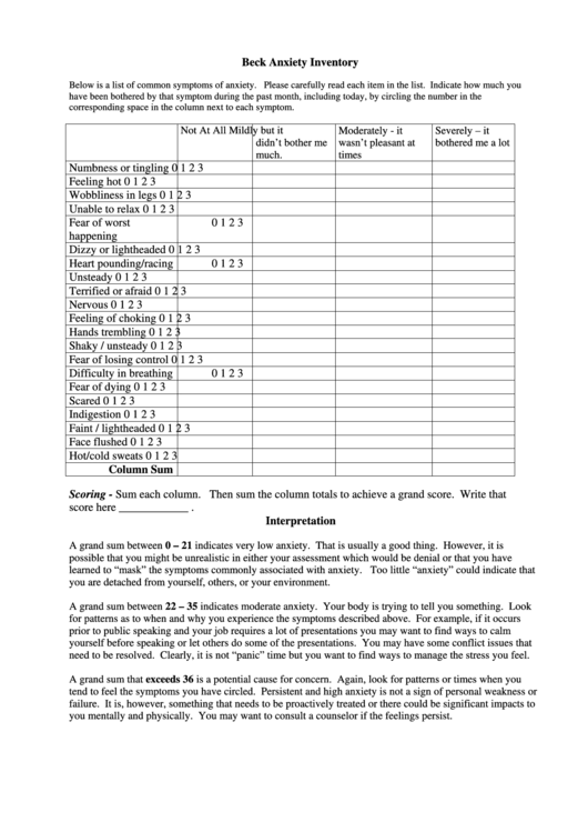 test anxiety inventory spielberger pdf to word