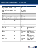 Consumable Medical Supply Sample List